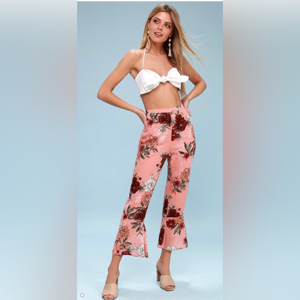 NWT BB Dakota - Floral Print High-Waisted Pants